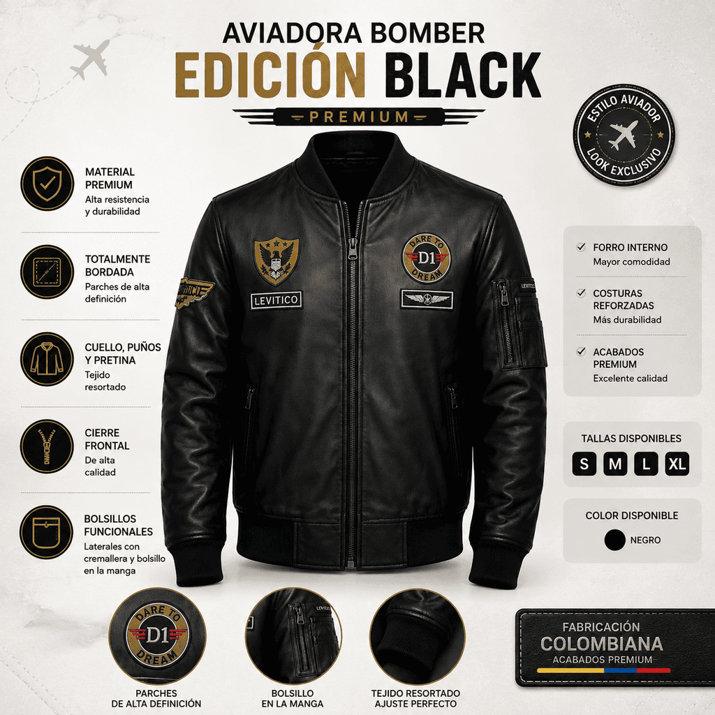 Chaqueta Aviadora Edicion Black